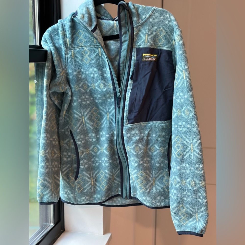 L.L Bean Women's Mountain Classic Fleece Hoodie, Print | XXS Petite
